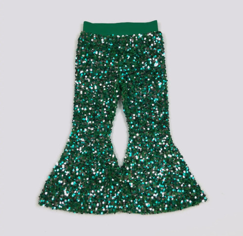 Girls' Emerald Sequin Flares