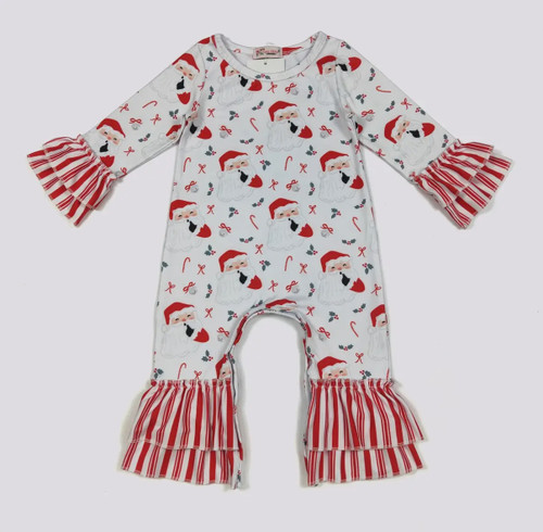 Infant Girls' Kris Kringle Ruffled Romper