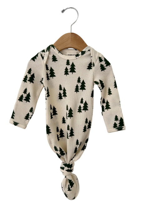 Forest Green Trees Knotted Baby Gown