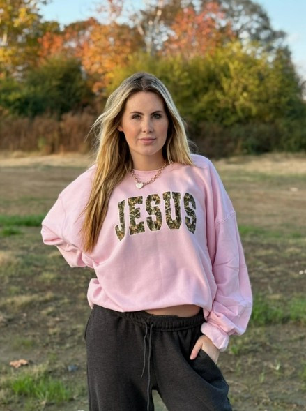 Camo Jesus Pink Sweatshirt