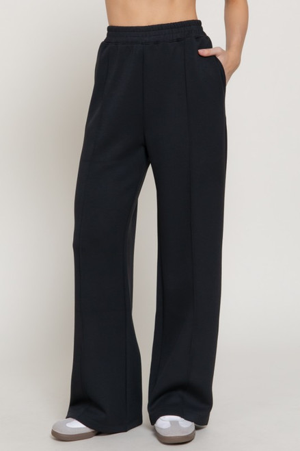 Black Soft Modal Wide Leg Pants