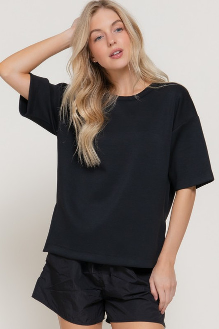 Black Soft Modal Oversize Top