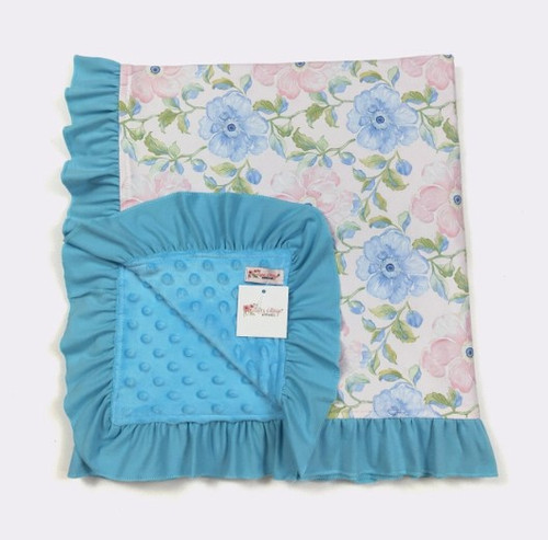 Cotton Candy Poppy Ruffled Baby Blanket