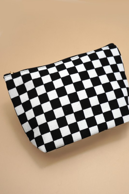 Black & White Checker Cosmetic Pouch