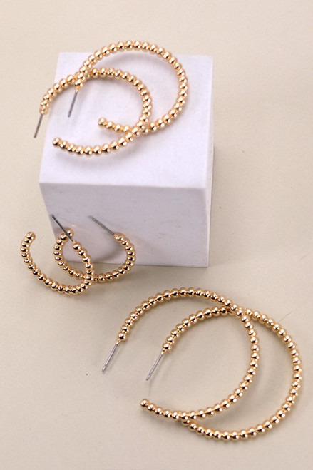 Ball Hoop Trio Earrings Set