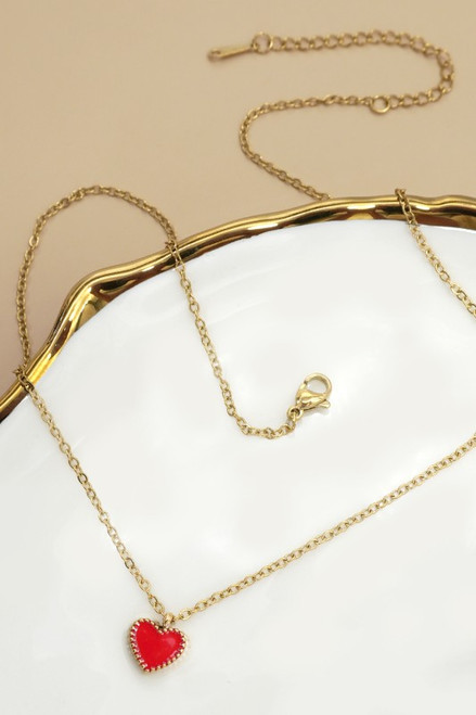 Red Heart Pendant Necklace