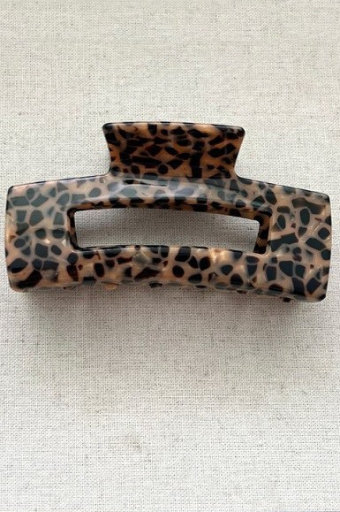 Leopard Print Rectangle Hair Clip