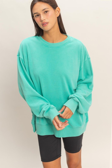 Turquoise Mineral Wash Sweatshirt