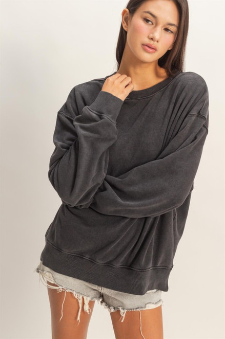 Black Mineral Wash Sweatshirt