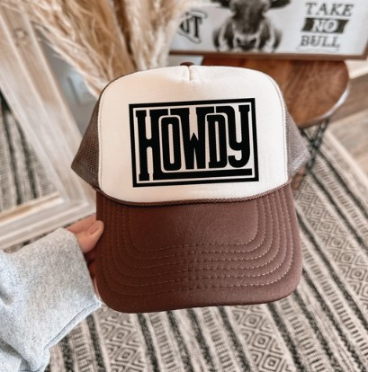 Howdy Brown & Tan Trucker Hat