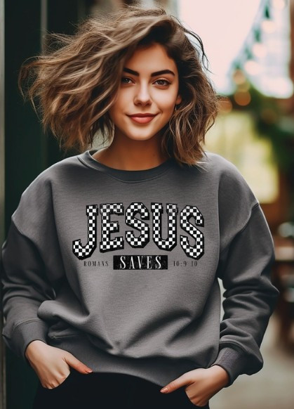 Jesus Saves Dark Grey Sweatshirt