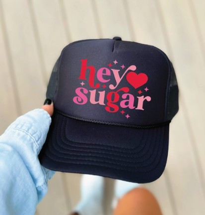 Hey Sugar Black Trucker Hat