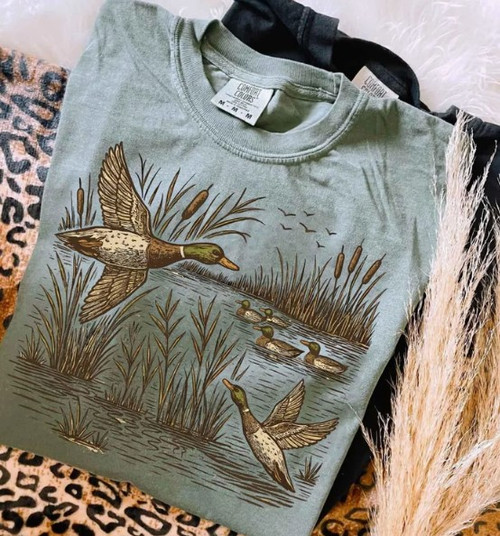Flying Mallards Blue Spruce Comfort Color Tee