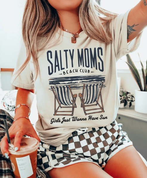 Salty Moms Beach Club Tee