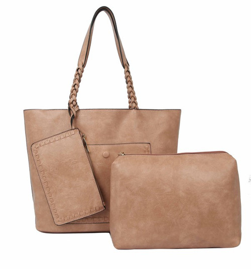 3-piece Rose Tote Bag Set