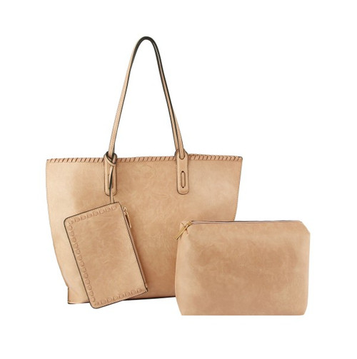 Top Stitch Blush Tote Bag Set
