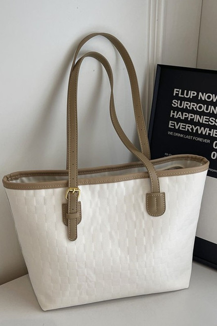 Ivory Woven Tote Bag
