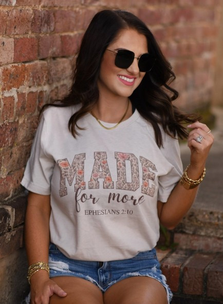 Made For More Floral Heather Dust Tee