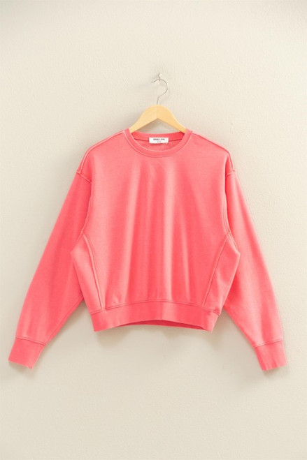 Taffy Pink Burnout Sweatshirt & Shorts Set