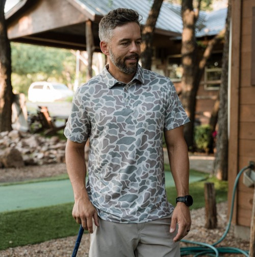 Burlebo Classic Deer Camo Performance Polo