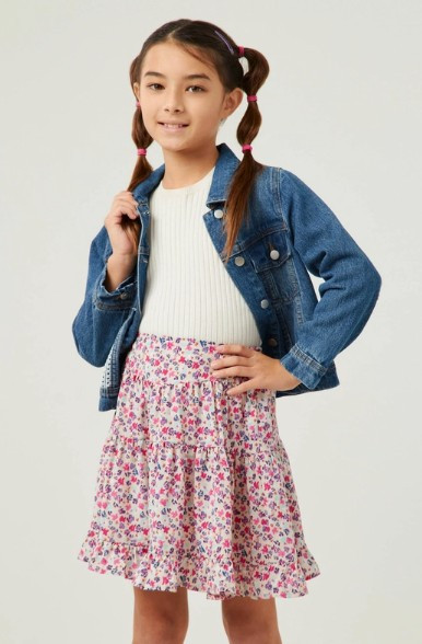 Girls' Ditsy Floral Ruffled Skirt