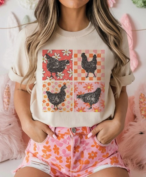 Spring Chickens Cream Tee
