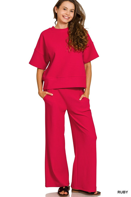 Ruby Round Neck Tee & Pants Set