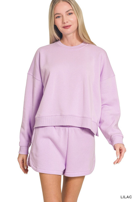 Lilac Sweatshirt & Shorts Set