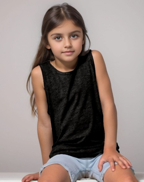 Girls' Black Sleeveless Tank