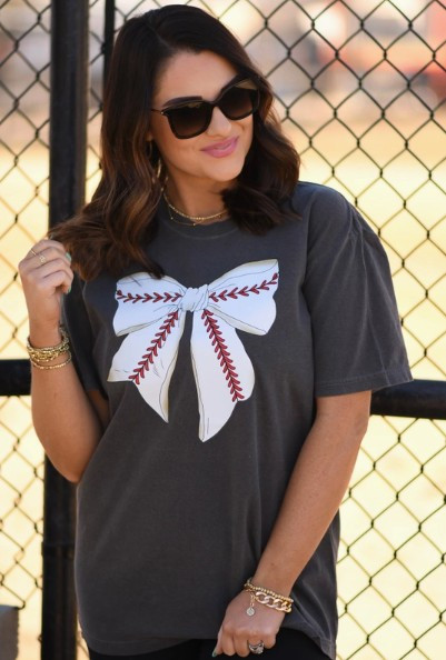 Baseball Bow Comfort Color Tee