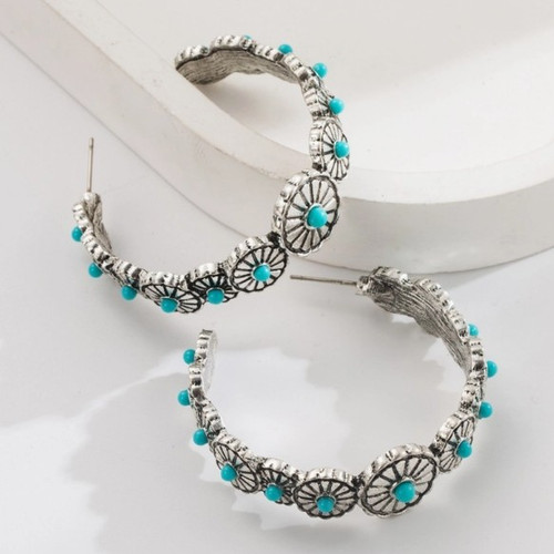 Western Squash Blossom Hoops