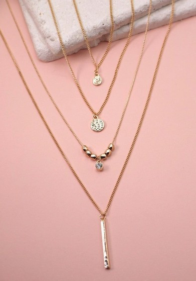 4-layer Gold Bar Necklace