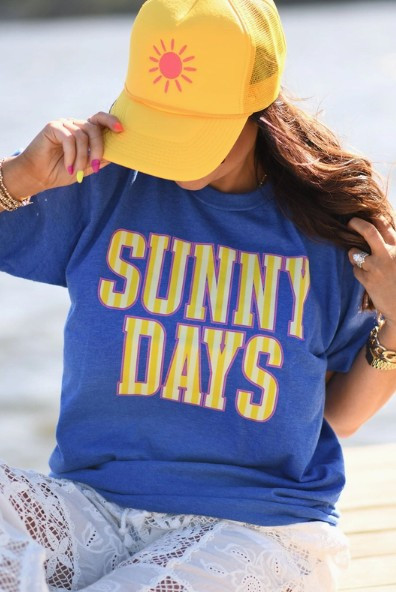 Sunny Days Heather Royal Tee