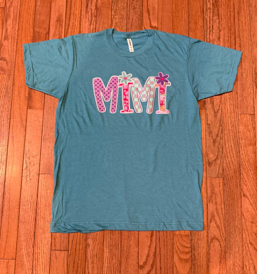 Mimi Wildflower Heather Aqua Tee