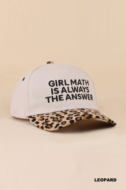 Girl Math Leopard Brim Hat