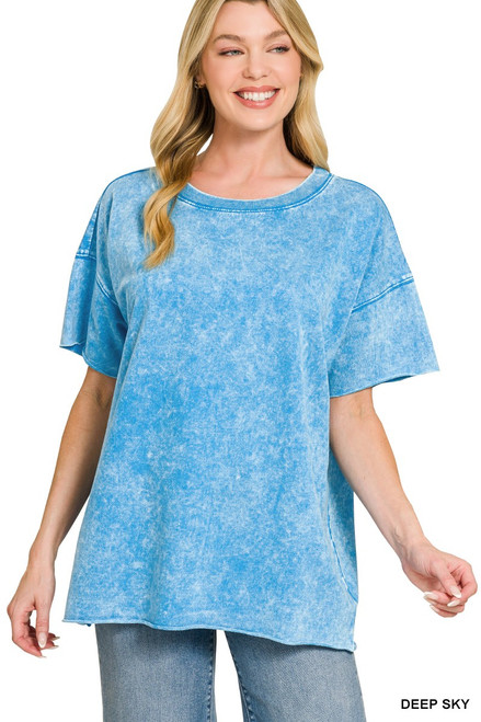Deep Sky Acid Wash French Terry Top