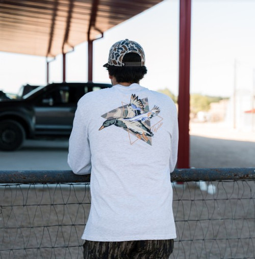 Burlebo Pintail Triangle Duck Ash Grey Long Sleeve Tee