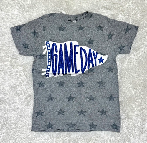 Game Day Blue Pennant Star Youth Tee