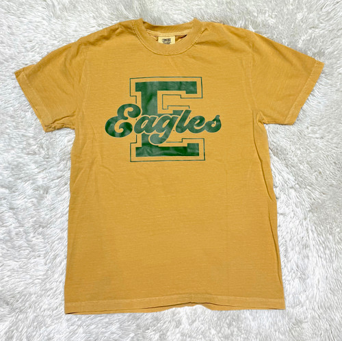 Eagles Initial Mustard Comfort Color Tee