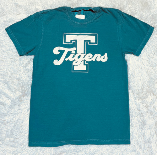Tigers Initial Emerald Comfort Color Tee