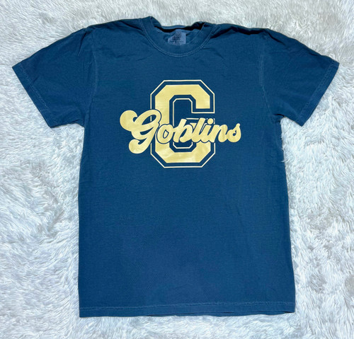 Goblins Initial Denim Comfort Color Tee