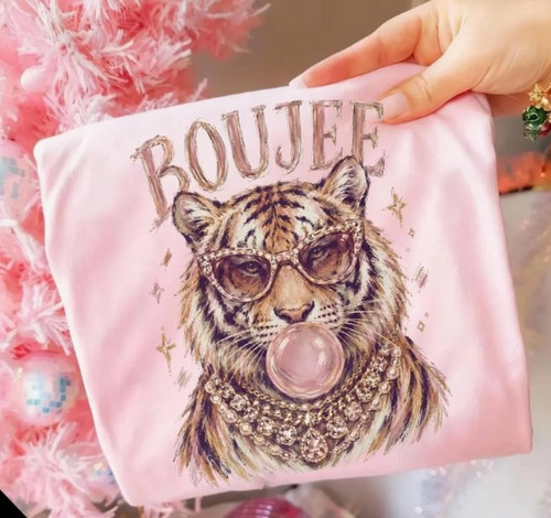 Boujee Tiger Pink Comfort Color Tee