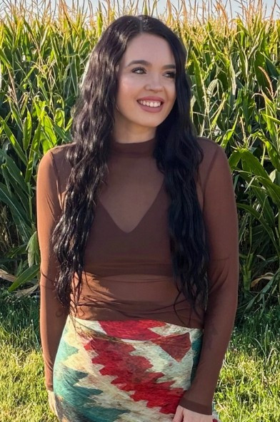 Brown Mesh Top