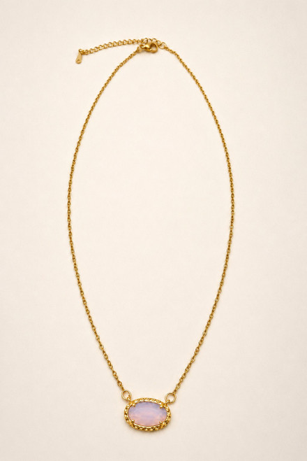 Rose Quartz Oval Pendant Necklace