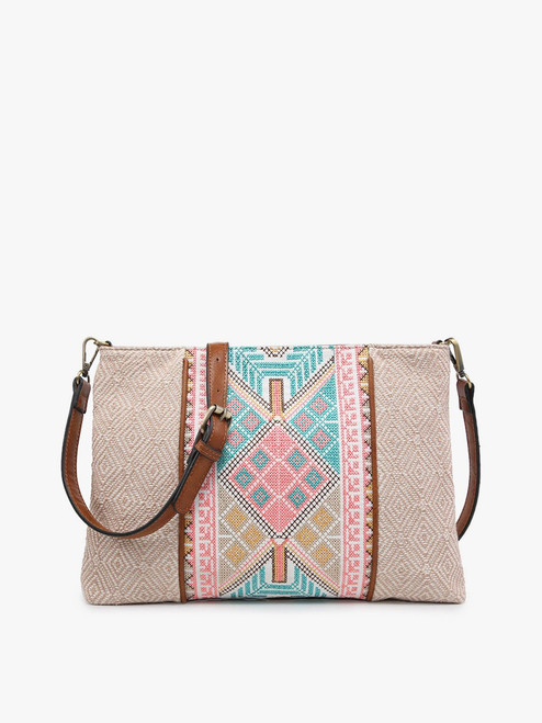Felicity Taupe Aztec Crossbody Bag