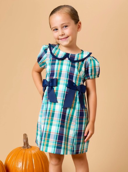 Rufflebutts Forrest Plaid Ruffle Bow Dress