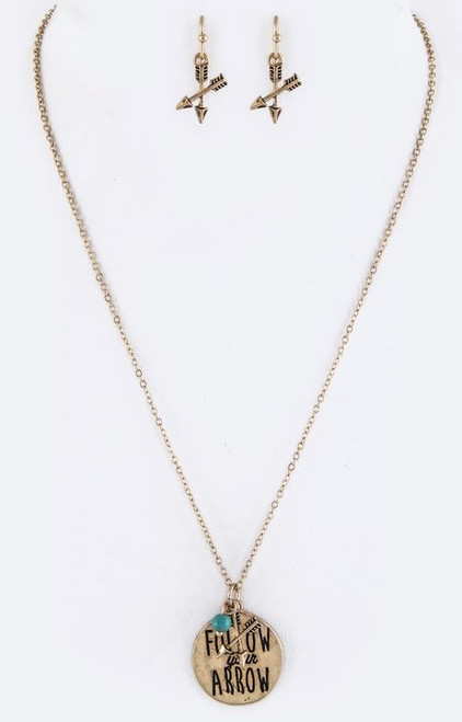 Follow Your Arrow Necklace & Earrings Set