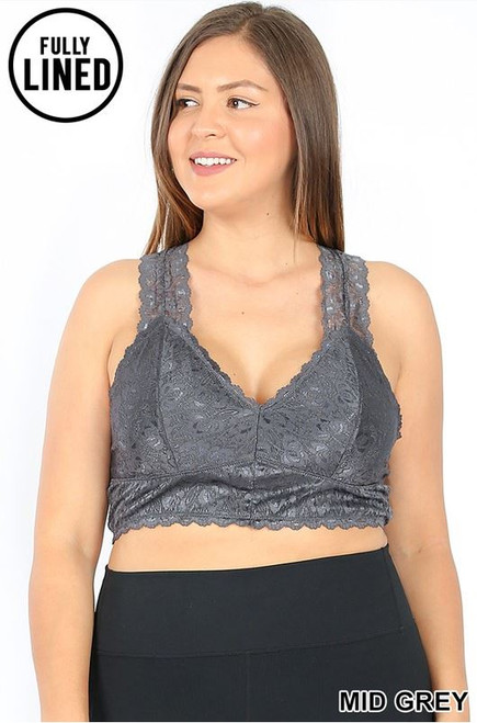 Mid Grey Lace Hourglass Plus Bralette