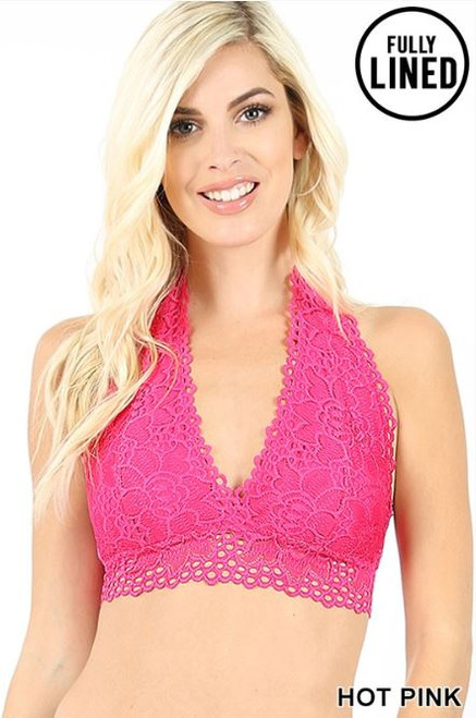 Hot Pink Halter Bralette