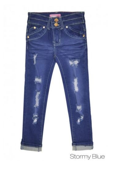 Girls' Stormy Blue High Waist Jeans